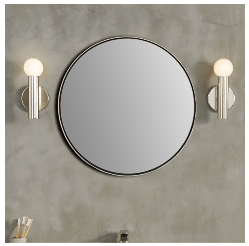 BellaTerra Home 8831-24 24 Inch Round Metal Frame Mirror