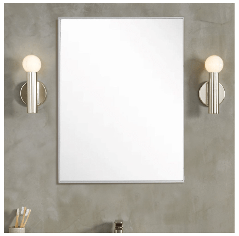 BellaTerra Home 8833-24 24 Inch Rectangular Metal Frame Mirror