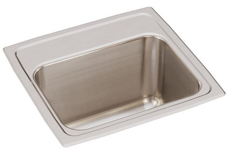 ELKAY DLR1716100 LUSTERTONE CLASSIC 17 INCH SINGLE BOWL DROP-IN STAINLESS STEEL KITCHEN SINK - LUSTROUS SATIN