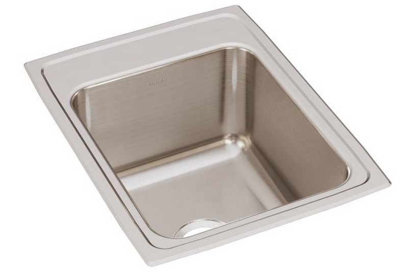 ELKAY DLR1722100 LUSTERTONE CLASSIC 17 INCH SINGLE BOWL DROP-IN STAINLESS STEEL KITCHEN SINK - LUSTROUS SATIN