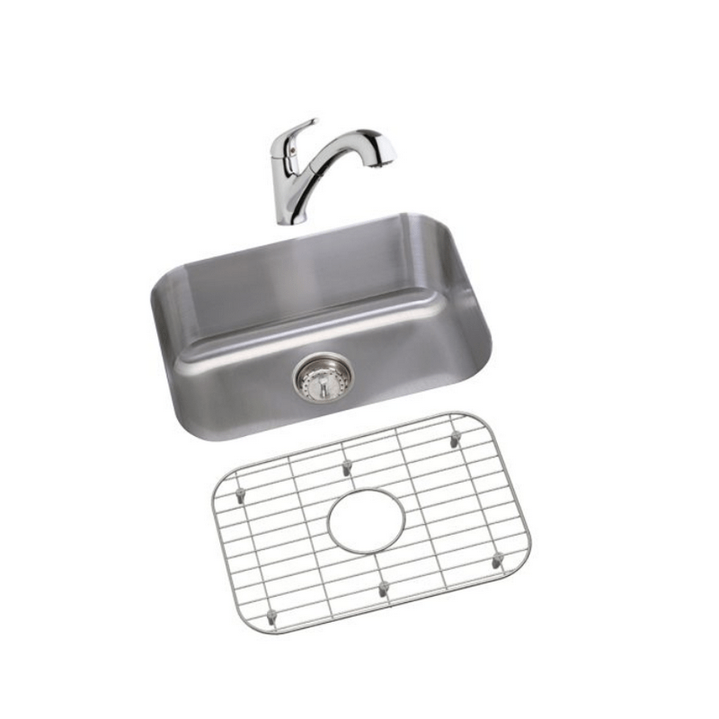 ELKAY DXUH2115DF DAYTON 23-1/2 L X 18-1/4 W X 8 D UNDERMOUNT KITCHEN SINK WITH FAUCET, GRID AND DRAIN