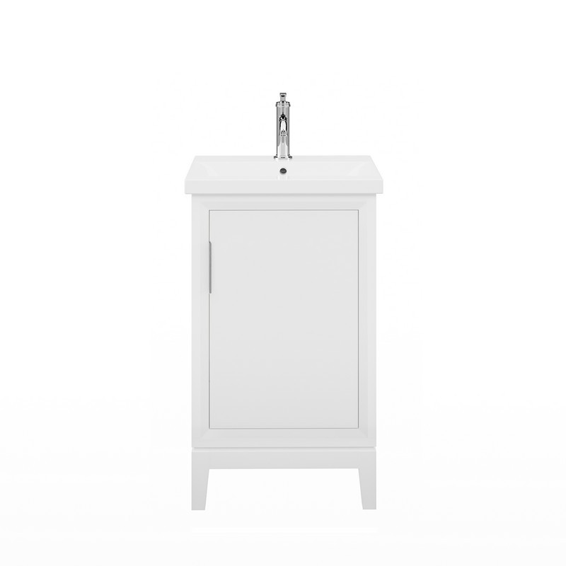 WATER-CREATION EA20CR01-000NH0101 ELSA 20 INCH INTEGRATED CERAMIC SINK AND TOP VANITY WITH MODERN SINGLE FAUCET