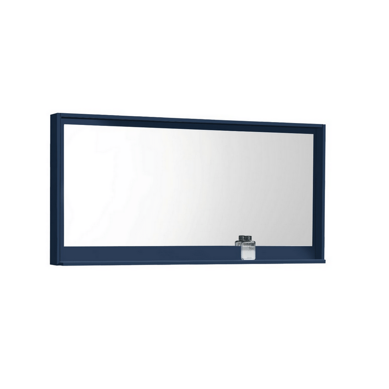 KUBEBATH KB60VBE-M BOSCO 60 INCH FRAMED MIRROR IN BLUE FINISH WITH SHELVE