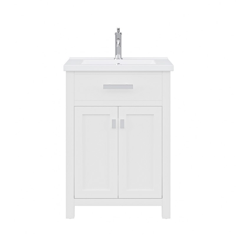 WATER-CREATION MY24CR0-000NH010 MYRA 24 INCH INTEGRATED CERAMIC SINK AND TOP VANITY WITH MODERN SINGLE FAUCET