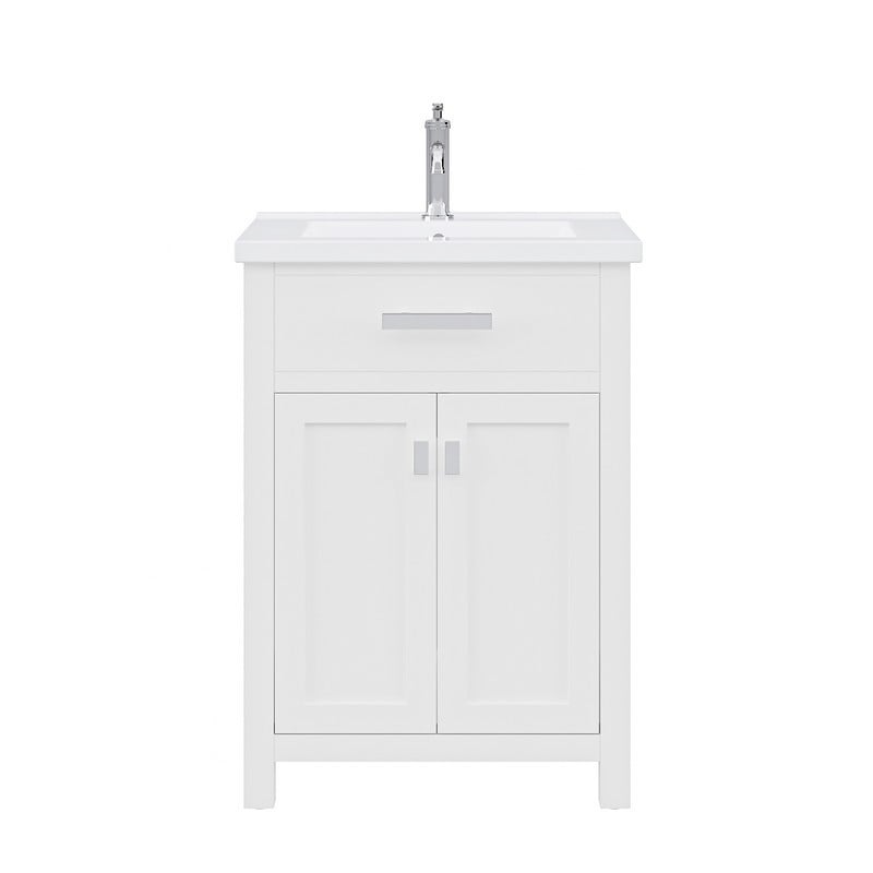 WATER-CREATION MY24CR0-000NH010 MYRA 24 INCH INTEGRATED CERAMIC SINK AND TOP VANITY WITH MODERN SINGLE FAUCET