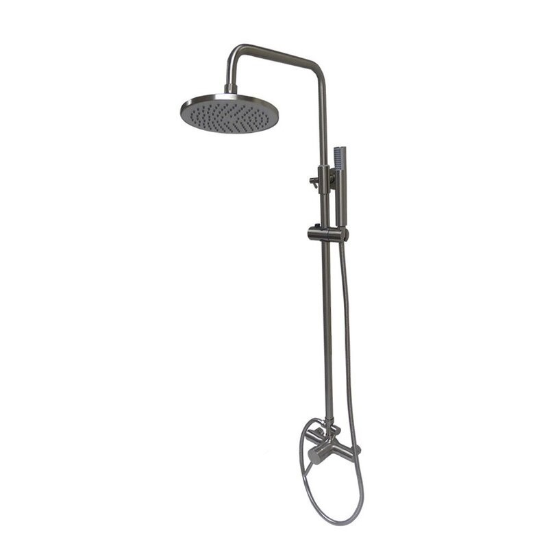 BellaTerra Home N0120B1 Rainfall Shower and Tub Wall-Mount Faucet with Hand Shower