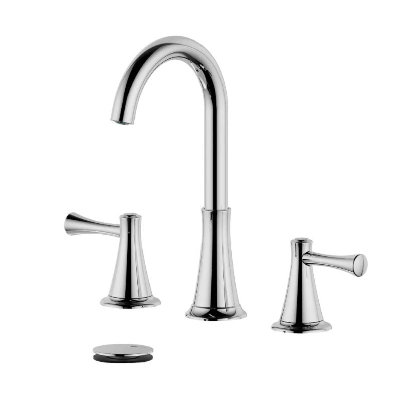 BellaTerra S8225-8-WO Kassel Double Handle Widespread Bathroom Faucet with Drain Assembly WITHOUT Overflow