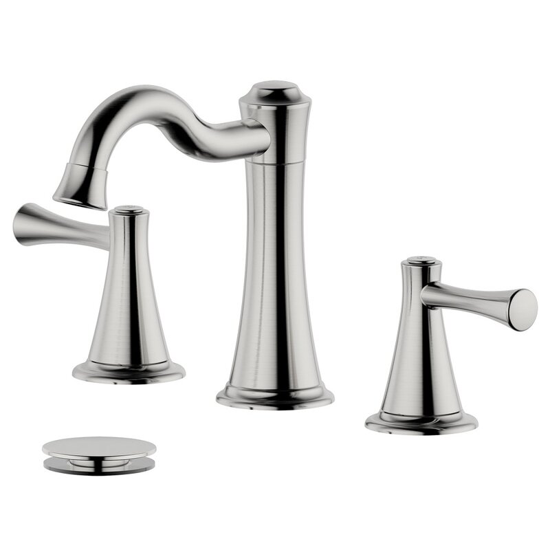 BellaTerra S8518-8-WO Konya Double Handle Widespread Bathroom Faucet with Drain Assembly WITHOUT Overflow