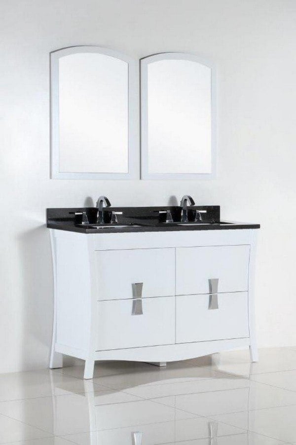 BELLATERRA 500701-48D-BG 48 INCH DOUBLE SINK VANITY WITH BLACK GALAXY TOP