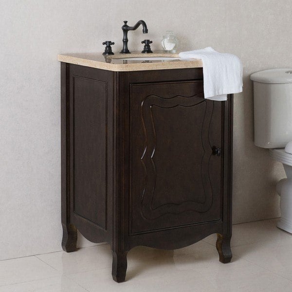 BELLATERRA 9010-24-SW-CM 24 INCH SINGLE SINK VANITY MANUFACTURED WOOD IN SABLE WALNUT