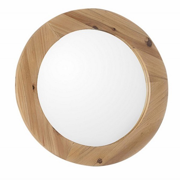BELLATERRA HOME 9904-M-NL ROUND FRAMES SOLID FIR MIRROR IN NATURAL FINISH