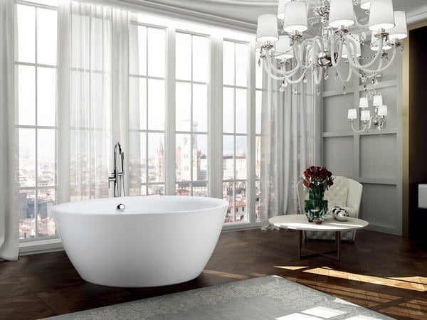 BELLATERRA BA6832 PESCARA 59 INCH FREESTANDING BATHTUB IN GLOSSY WHITE