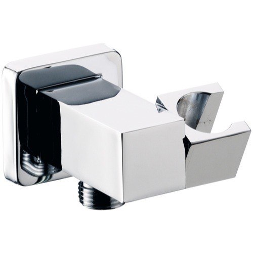 REMER 337S SHOWER HOLDERS SQUARE SHOWER WALL BRACKET WITH WATER OUTLET IN CHROME