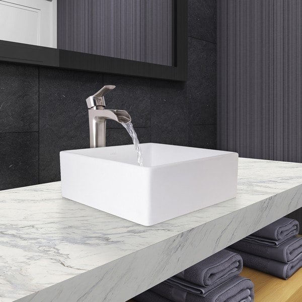 VIGO VGT1082BN DIANTHUS MATTE STONE VESSEL SINK AND NIKO FAUCET WITH POP UP