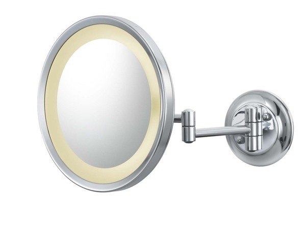 APTATIONS 944-2-HW 9-5/8 INCH ROUND MAGNIFIED MIRROR WITH SWITCHABLE LIGHT COLOR