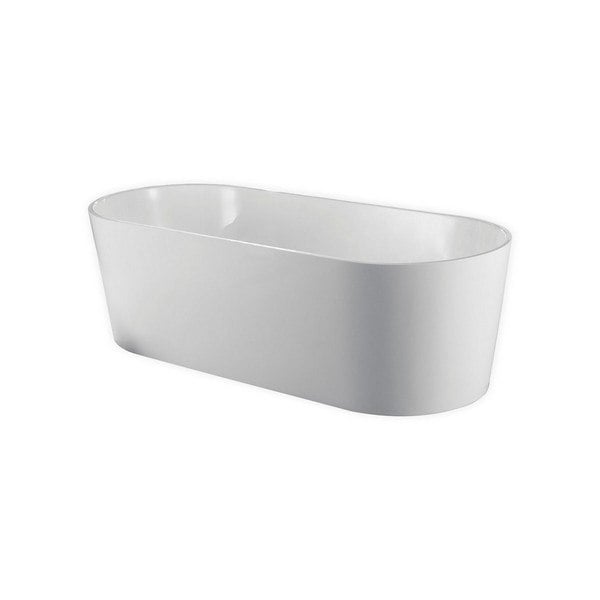 KUBEBATH KFST1459 KUBE OVALE 59 INCH WHITE FREE STANDING BATHTUB