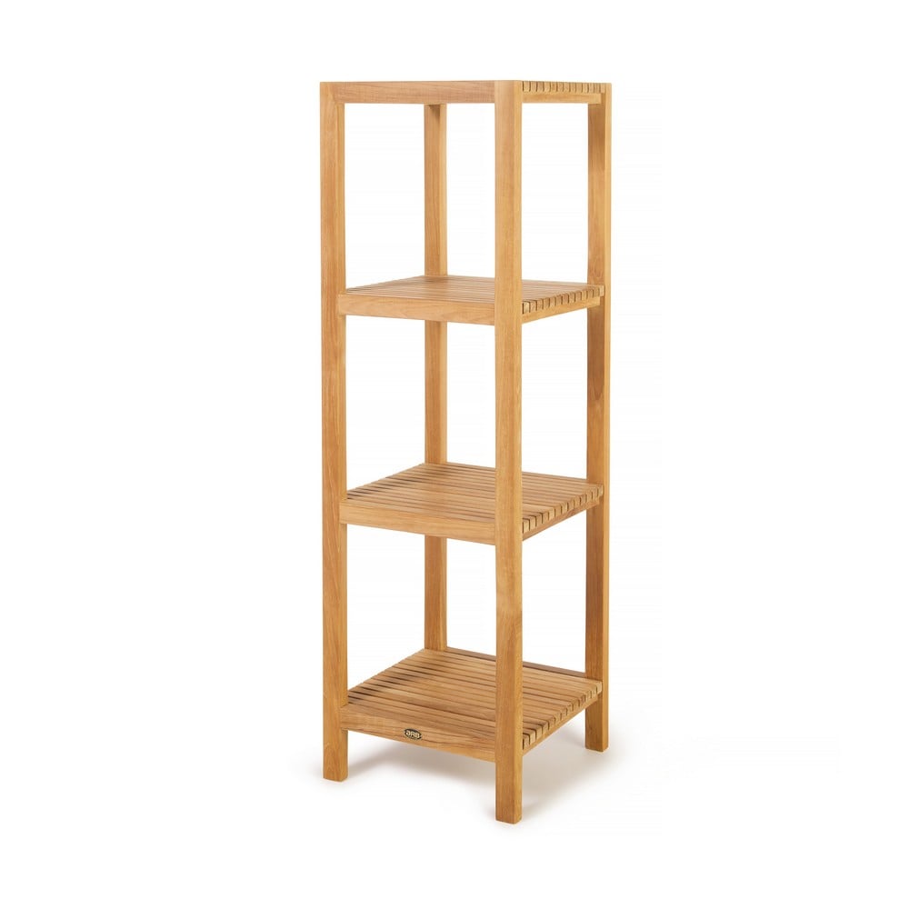 ARB TEAK ACC609 FIJI 15 3/4 X 50 1/2 INCH TEAK WOOD SQUARE BATHROOM SHELF WITH 4 TIERS