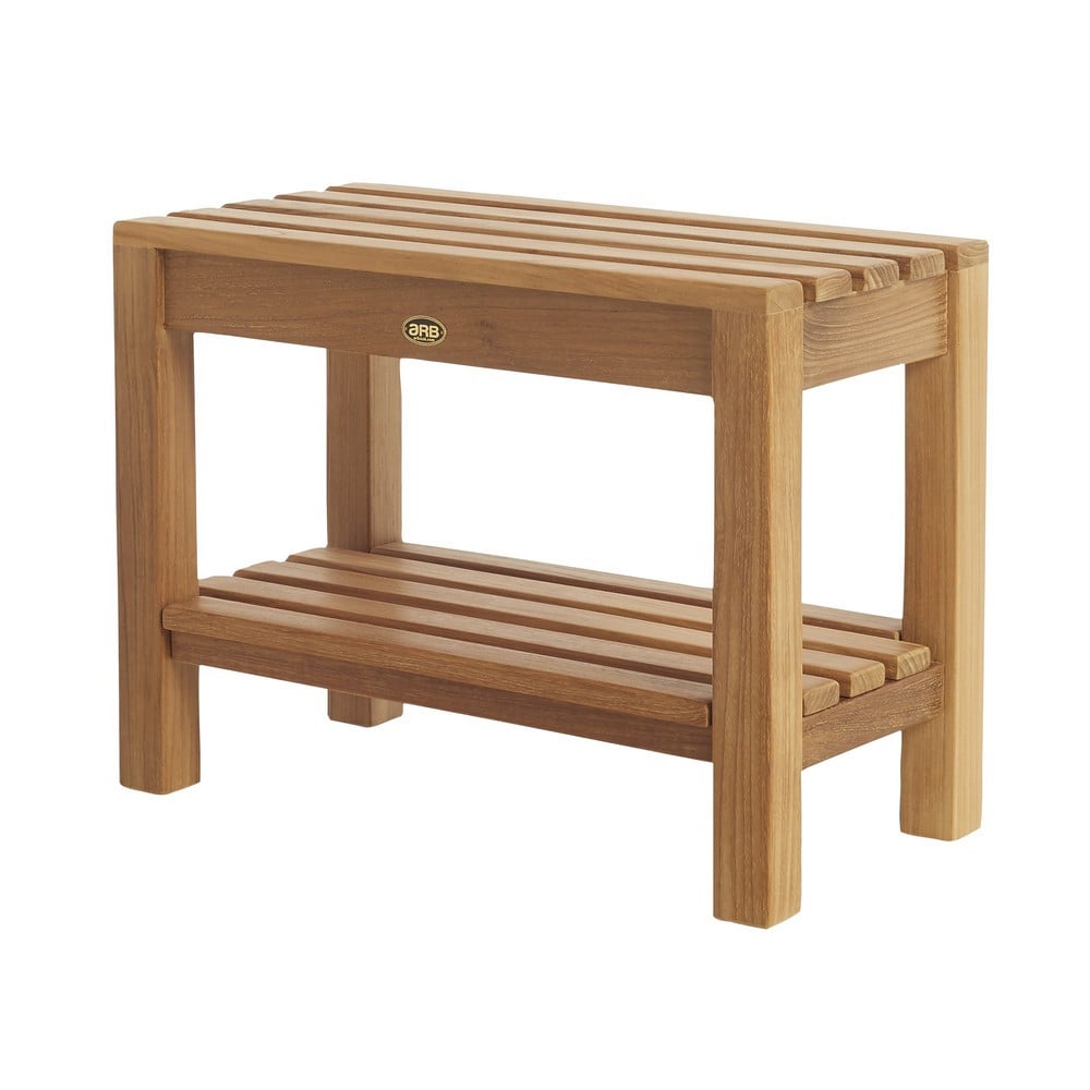 ARB TEAK BEN516 COACH 23 1/2 INCH TEAK WOOD SHOWER BENCH WITH SHELF