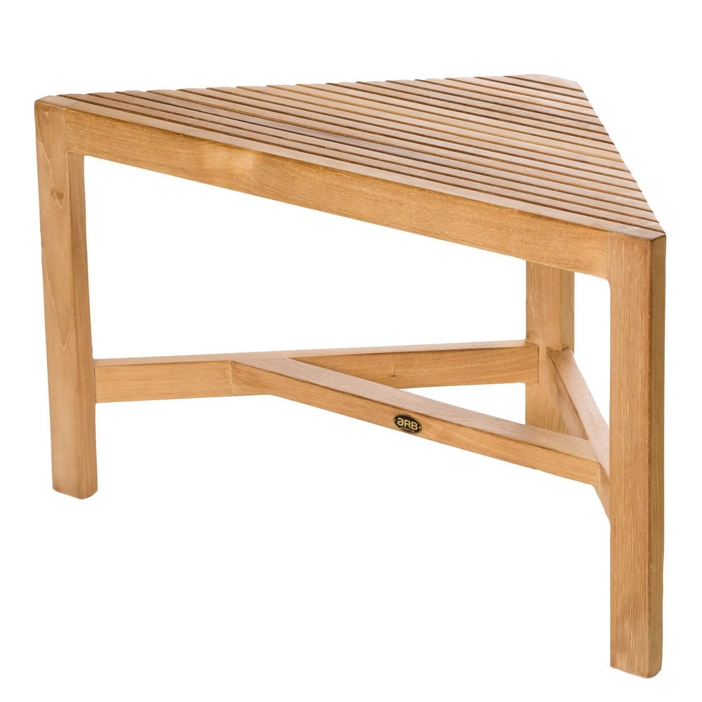 ARB TEAK BEN529 FIJI 31 1/2 INCH TEAK WOOD CORNER SHOWER BENCH