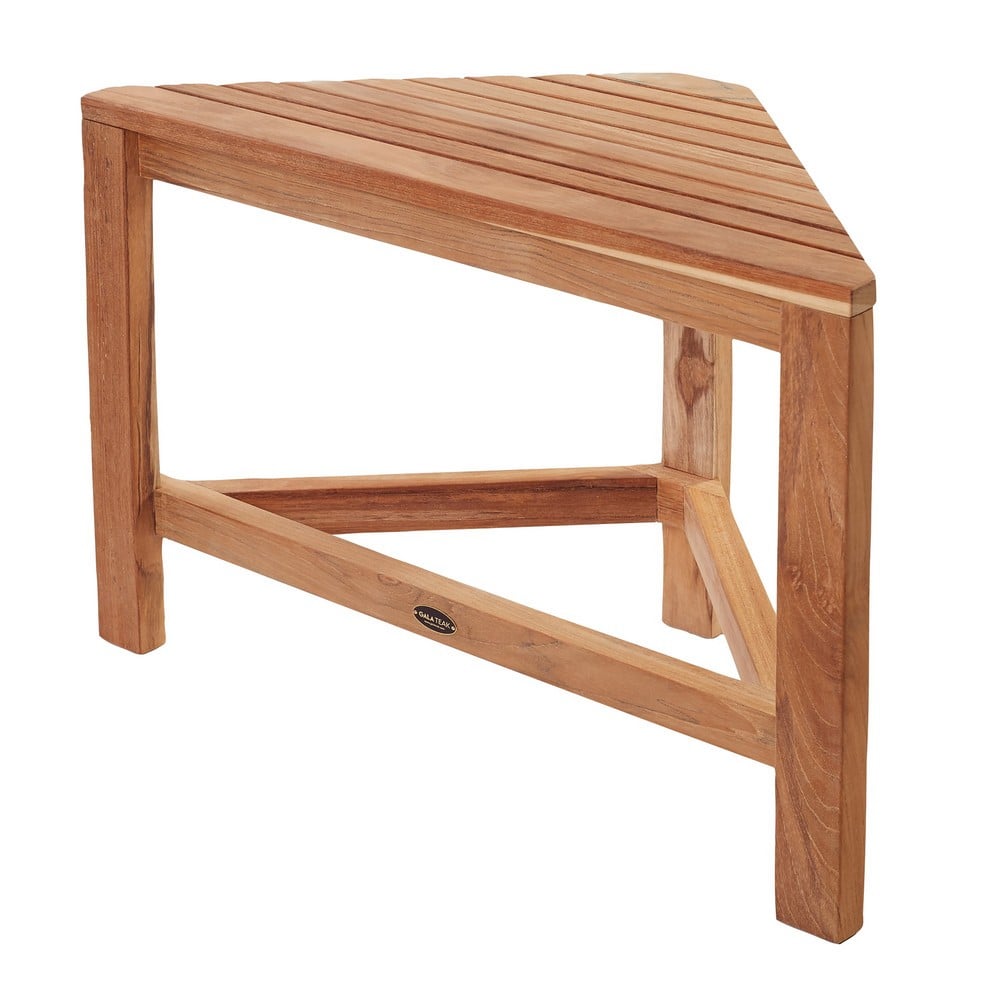 ARB TEAK GBCH083 GALA 23 1/2 INCH TEAK WOOD CORNER SHOWER BENCH