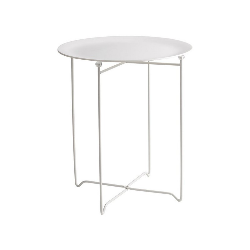 GFURN 1319085 XEVER 18 7/8 INCH ROUND SIDE TABLE - WHITE