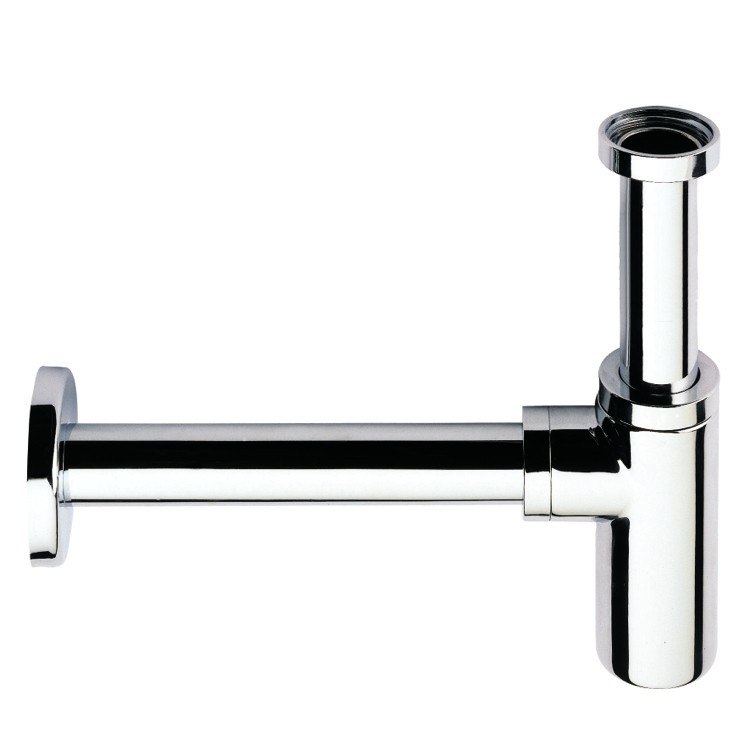 REMER 958L-NP PLUMBING ACCESSORIES P-TRAP WITH ROUND HEAVY FLANGE IN SATIN NICKEL