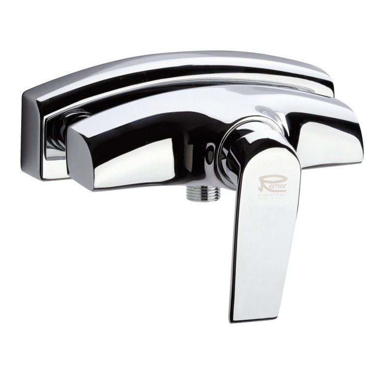 REMER A33US ATMOS WALL MOUNTED SHOWER MIXER WITH FRONTAL LEVER AND FULL COVER FLANGE IN CHROME