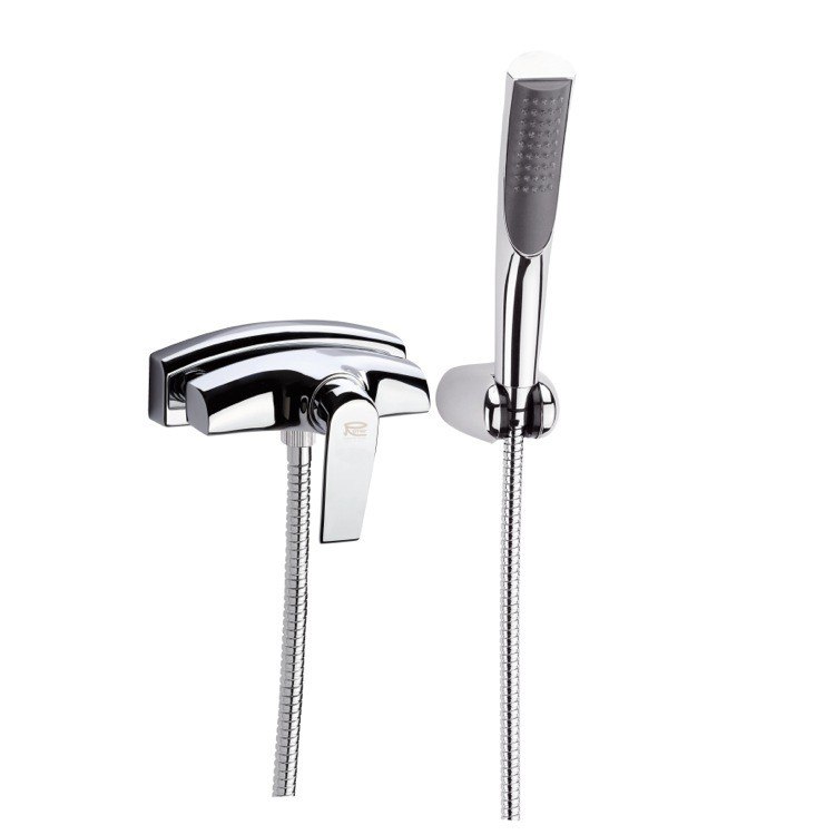 REMER A38US ATMOS SINGLE LEVER EXPOSED MIXER WITH HANDSHOWER AND BRACKET IN CHROME