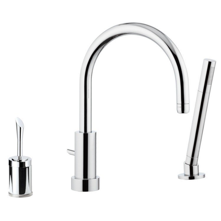 REMER J07 JAZZ SINGLE-LEVER DECK MOUNT BATH AND SHOWER MIXER IN CHROME