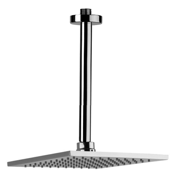 REMER 347N-US-RK200 ENZO SQUARE POLISHED CHROME CEILING MOUNTED RAIN SHOWER HEAD WITH ARM