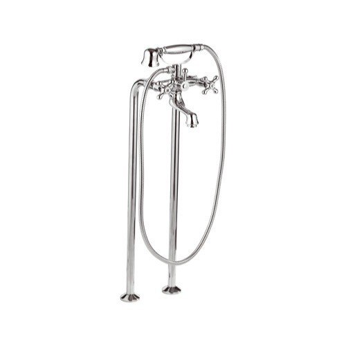 REMER LI01US LIBERTY TRADITIONAL BATHTUB MIXER WITH SHOWER ON FLOOR COLUMNS IN CHROME