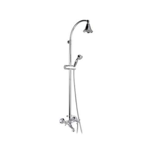 REMER LI09US LIBERTY BATHTUB MIXER WITH SLIDING RAIL COLUMN AND DIVERTER WITH SHOWER IN CHROME