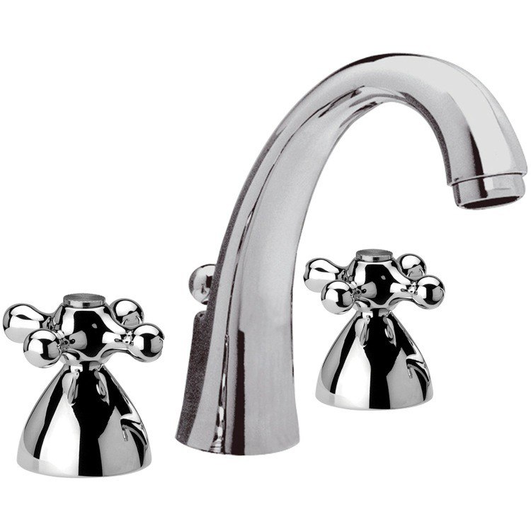 REMER LI11CUS LIBERTY THREE HOLE WASHBASIN MIXER WITH CAST SPOUT AND POP-UP WASTE IN CHROME