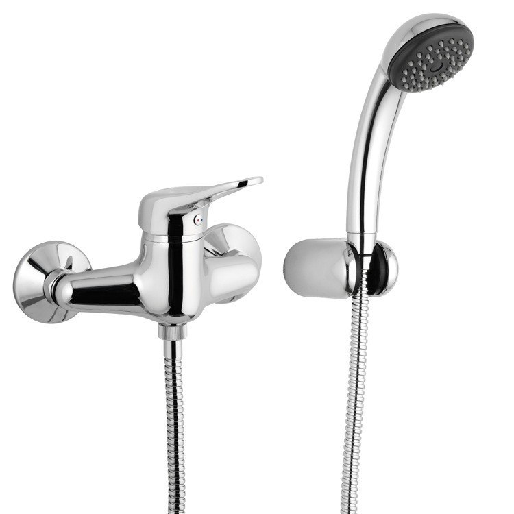 REMER K39 KISS WALL-MOUNTED SHOWER MIXER WITH HAND SHOWER AND HOLDER IN CHROME