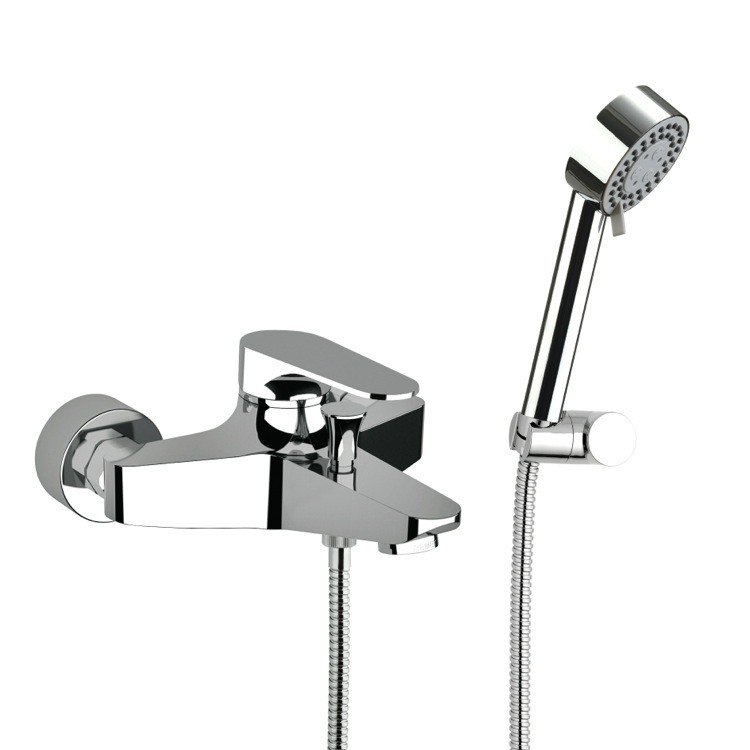 REMER L02US CLASS LINE BATH SHOWER MIXER WITH HAND SHOWER AND SHOWER BRACKET IN CHROME