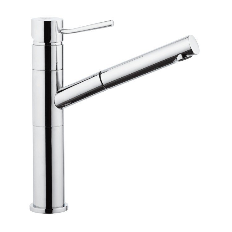 REMER N47 MINIMAL SINGLE-LEVER ONE-HOLE SINK MIXER WITH PULL-OUT SPRAY JET IN CHROME
