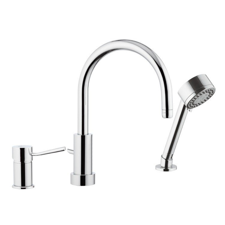 REMER N48319MO MINIMAL CHROME SINGLE-LEVER DECK SINK MIXER WITH SPRAY JET