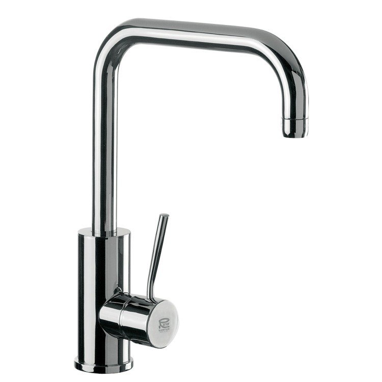 REMER N72US GOURMET ROUND BODY SINK MIXER WITH HIGH MOVABLE U-SPOUT AND SINGLE SIDE LEVER IN CHROME