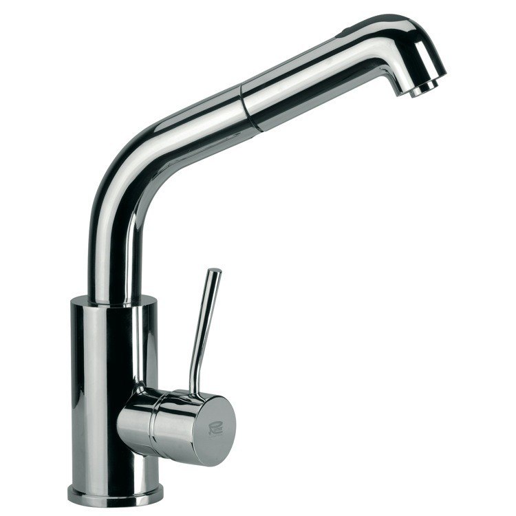 REMER N83CUS GOURMET SINGLE LEVER MIXER WITH SQUARED BODY AND PULL OUT, 2-FUNCTION HAND SPRAY IN CHROME