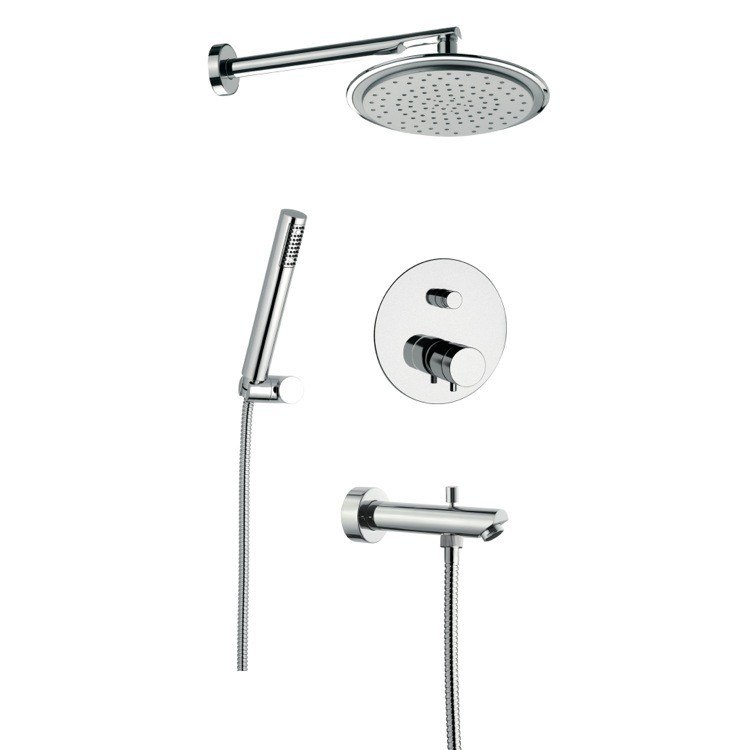REMER NT09S03US SHOWER SET WITH SHOWER HEAD, HAND SHOWER, DIVERTER AND MIXER