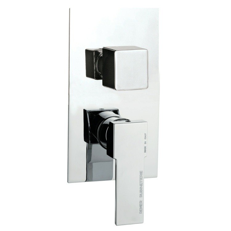 REMER Q92US QUBIKA SHOWER DIVERTER WITH 2 POSITIONS ON SINGLE FLANGE IN CHROME
