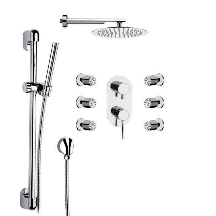 REMER R10 RANIERO SHOWER FAUCET WITH BODY SPRAY IN CHROME