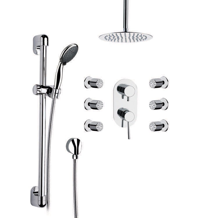 REMER R2 RANIERO SHOWER FAUCET WITH BODY SPRAY IN CHROME