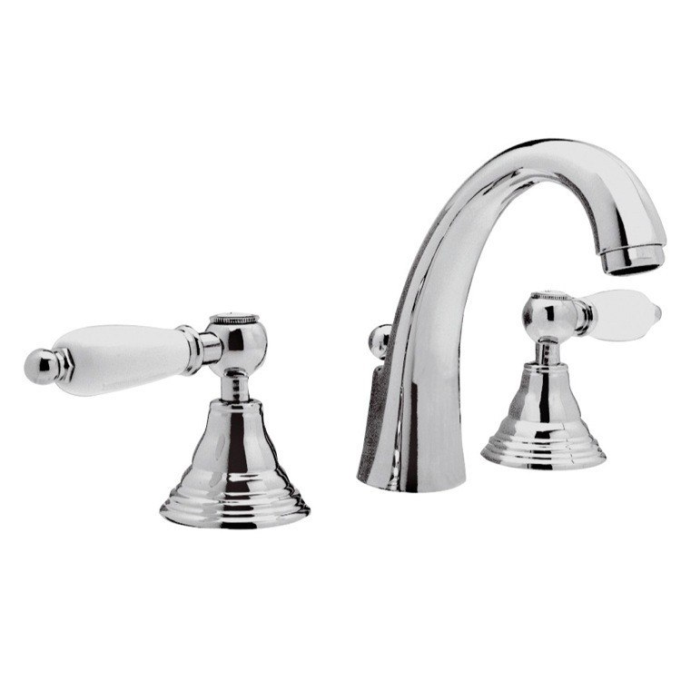 REMER LR11CUS RETRO THREE HOLE WASHBASIN FAUCET WITH CAST SPOUT AND POP-UP WASTE IN CHROME