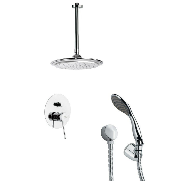 REMER SFH6009 ORSINO MODERN SHOWER FAUCET SET WITH HANDHELD SHOWER IN CHROME