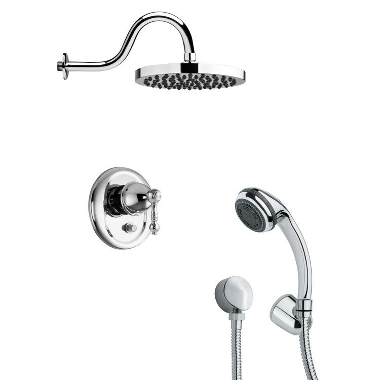 REMER SFH6059 ORSINO CHROME SHOWER FAUCET SET WITH HANDHELD SHOWER