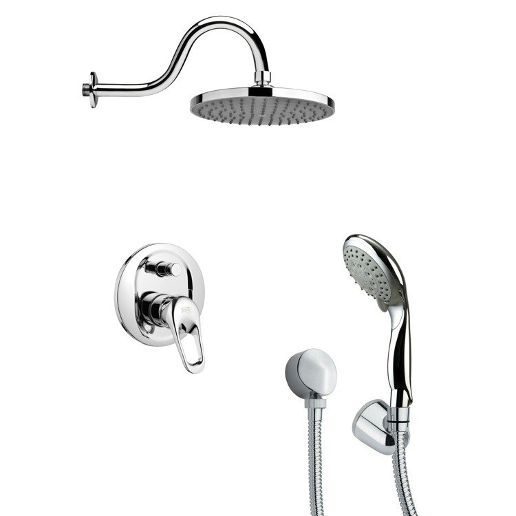 REMER SFH6064 ORSINO ROUND SHOWER FAUCET WITH HANDHELD SHOWER IN CHROME