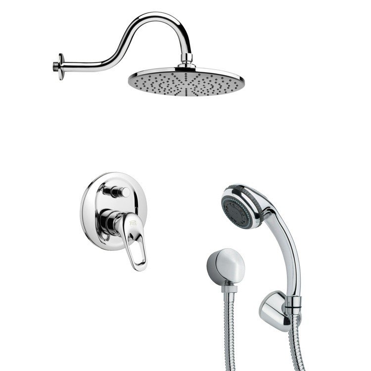 REMER SFH6067 ORSINO CHROME ROUND SHOWER FAUCET SET WITH HAND SHOWER