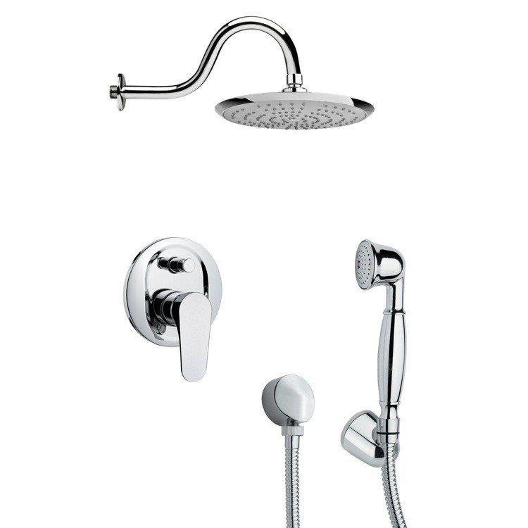 REMER SFH6077 ORSINO MODERN ROUND SHOWER FAUCET WITH HAND SHOWER IN CHROME