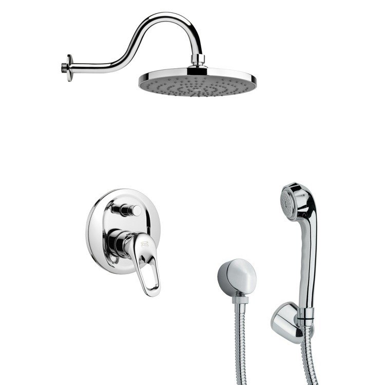 REMER SFH6079 ORSINO CONTEMPORARY SHOWER FAUCET WITH HANDHELD SHOWER IN CHROME